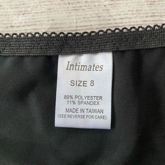 Lady Princess women 8 hi cut bikini satin brief w/semi sheer hips black - Picture 3 of 6